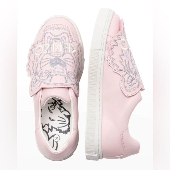 Kenzo Kid's Tiger Leather Low-Top Sneakers, NWT, Size EU 26, US 9.5 - Picture 8 of 12